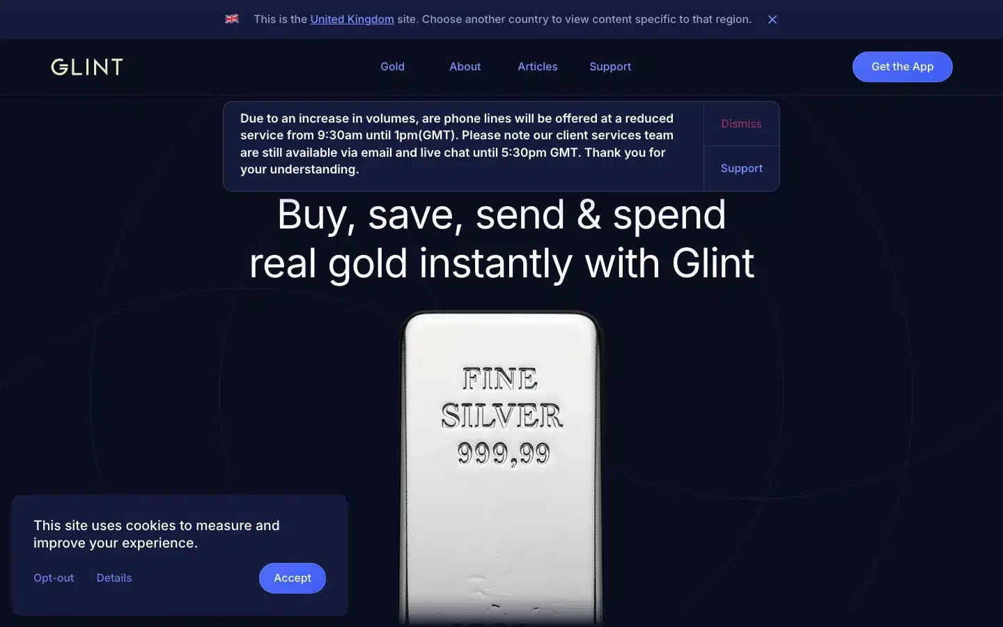 Glint Pay — gold-backed Mastercard debit card for everyday digital spending