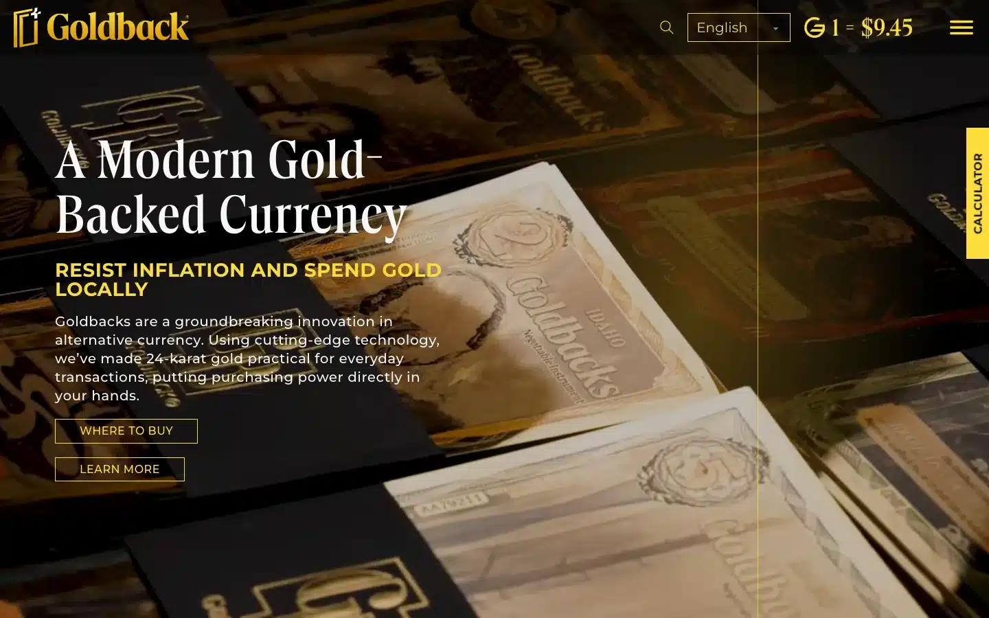 Goldback — a complementary, alternative gold currency available in multiple denominations
