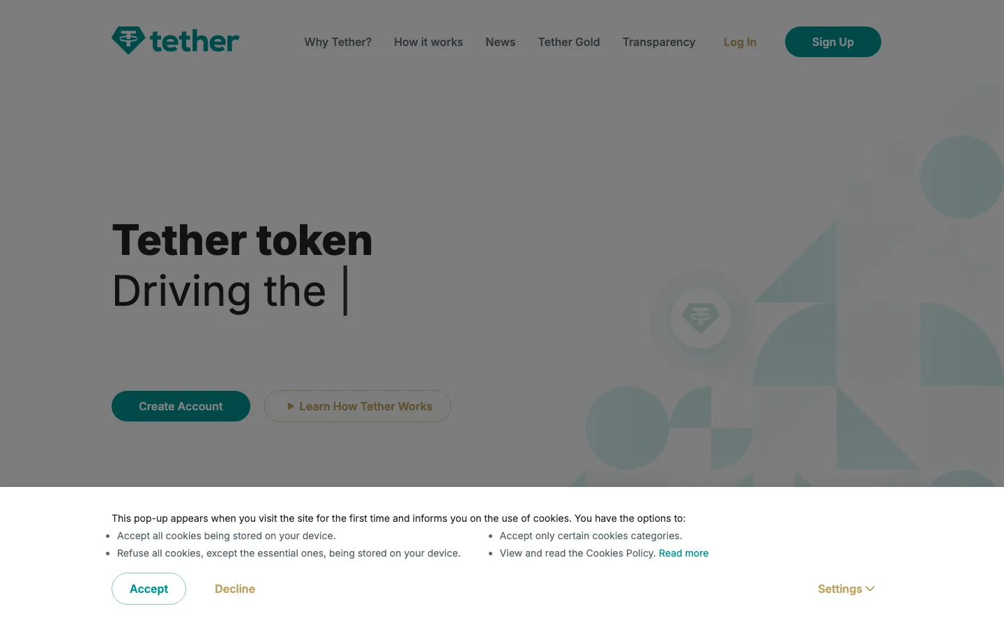 USDT (Tether) — the largest stablecoin by market cap