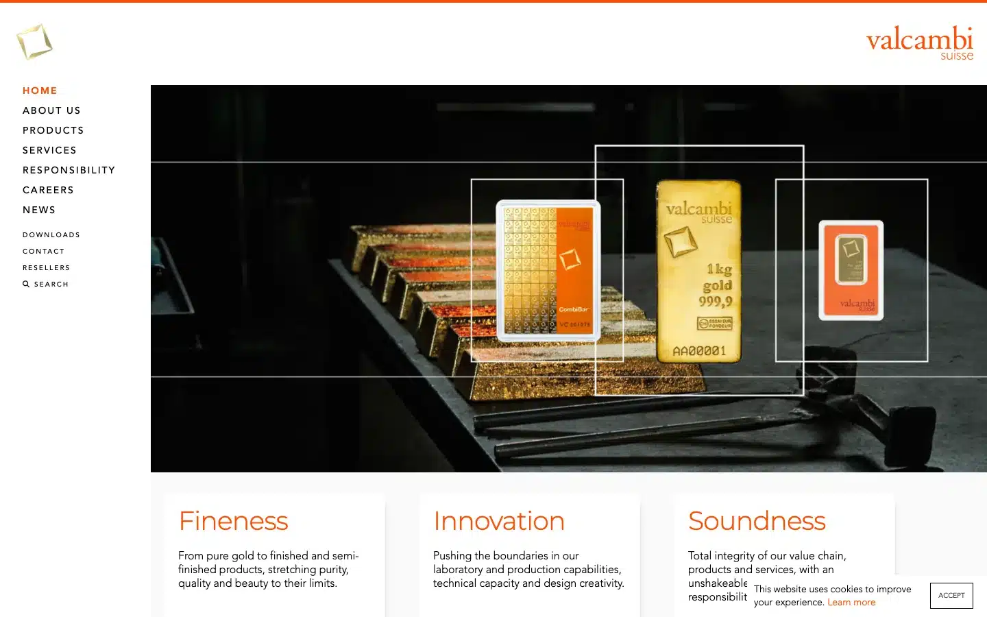 Valcambi CombiBar — the world's first divisible gold bar, snap apart into 1-gram pieces
