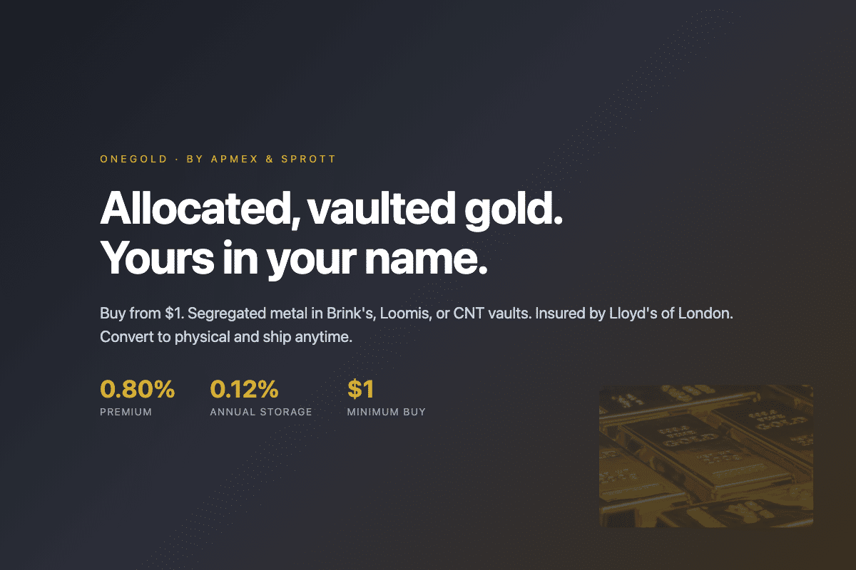 OneGold — allocated vaulted gold from the APMEX and Sprott joint venture